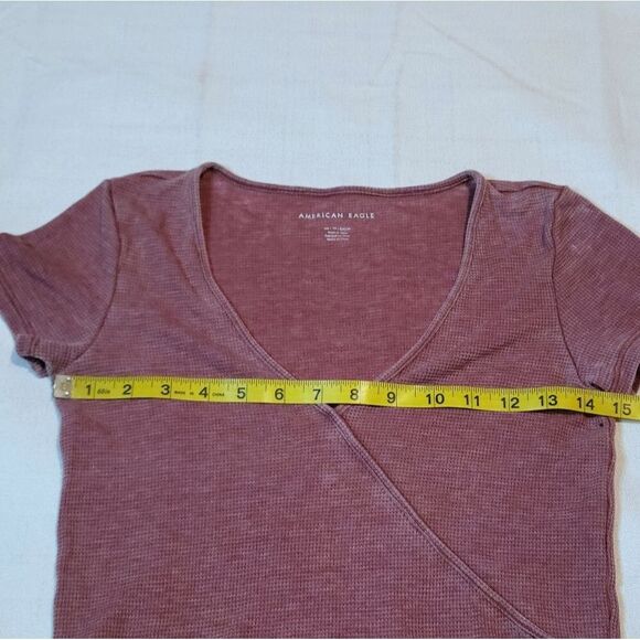 American Eagle Waffle Knit Cropped Tee Size XS - Picture 8 of 10